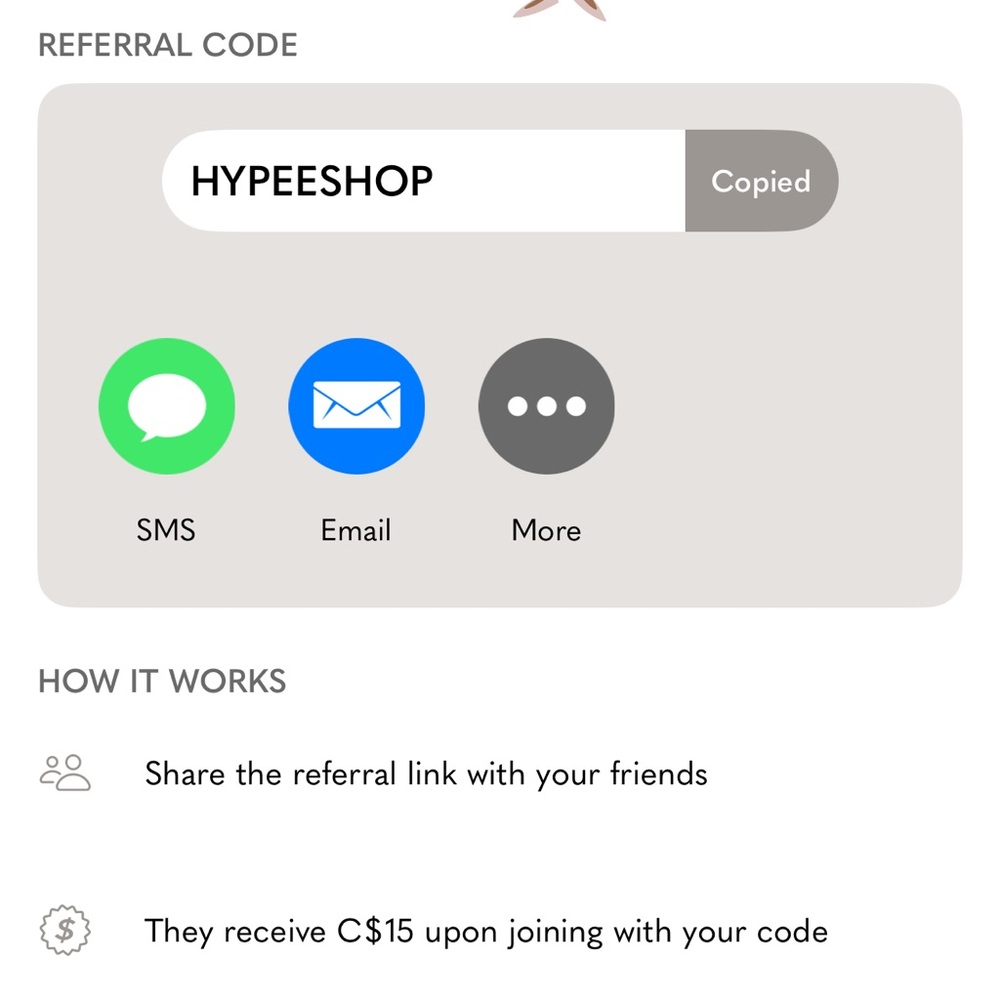 Referral Code Promotion get $15 off your first order